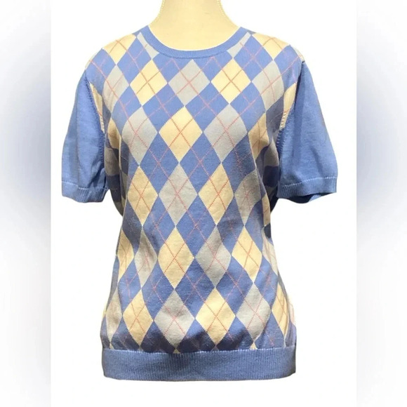 ⛳️ Brooks Brothers 365 argyle shortsleeved sweater. - Picture 1 of 7